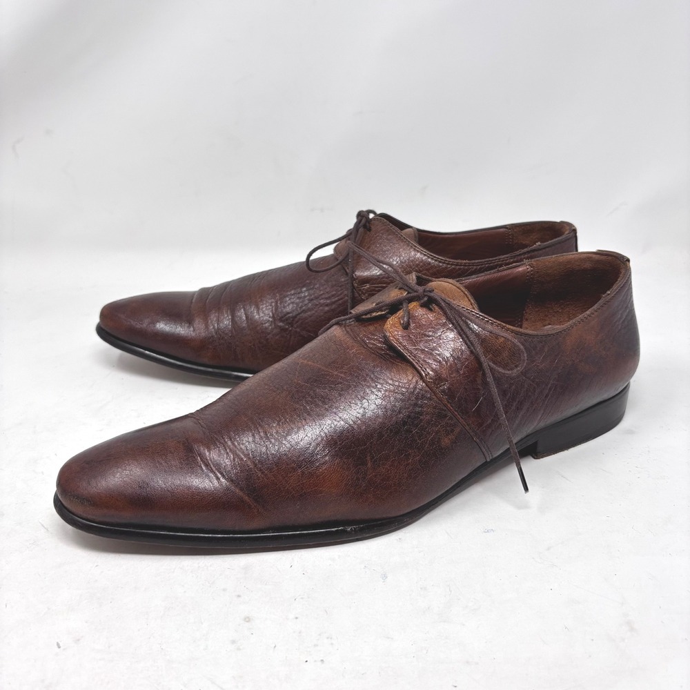 Belvedere Studio Oxfords Dress Shoes Mens Size 11 Brown‎ Deer Leather Handmade